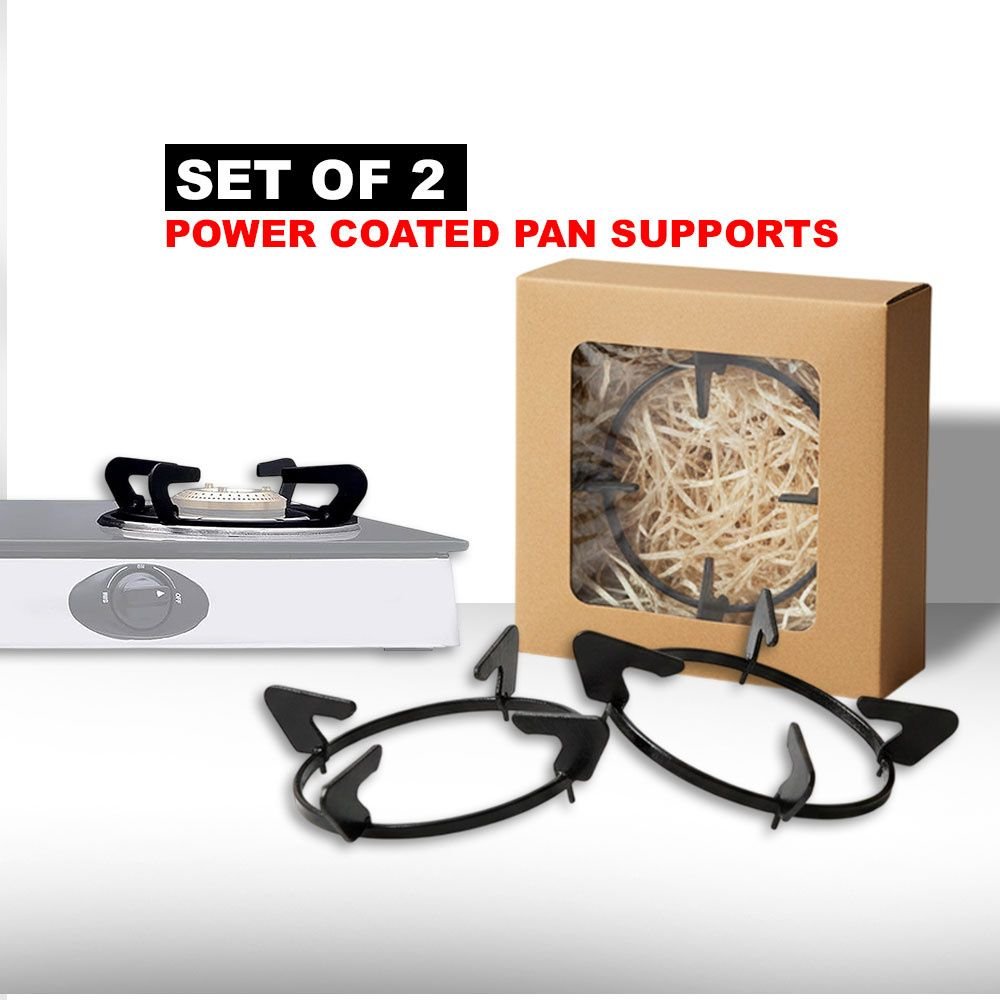 OPTIZEL XENO Pan Support for Gas Stove | Wrought Iron | Set of 2 I Powder Coated | Strong & Stable Build | Free Delivery OPTIZEL XENO Pan Support for Gas Stove | Wrought Iron | Set of 2 I Powder Coated | Strong & Stable Build | Free Delivery