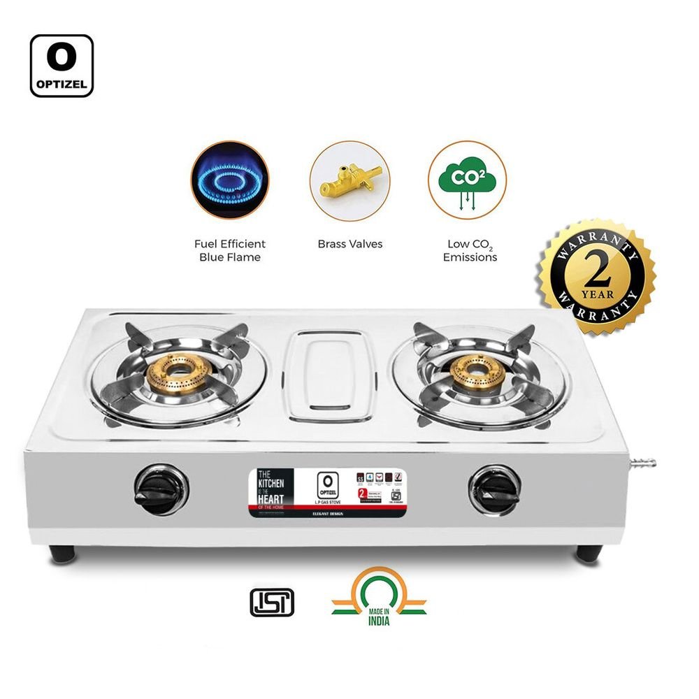 OPTIZEL ADRIA 2 Burner Gas Stove I Stainless Steel Body & PAN Support I Heavy Build I 2 Years Warranty I Free Delivery OPTIZEL ADRIA 2 Burner Gas Stove I Stainless Steel Body & PAN Support I Heavy Build I 2 Years Warranty I Free Delivery
