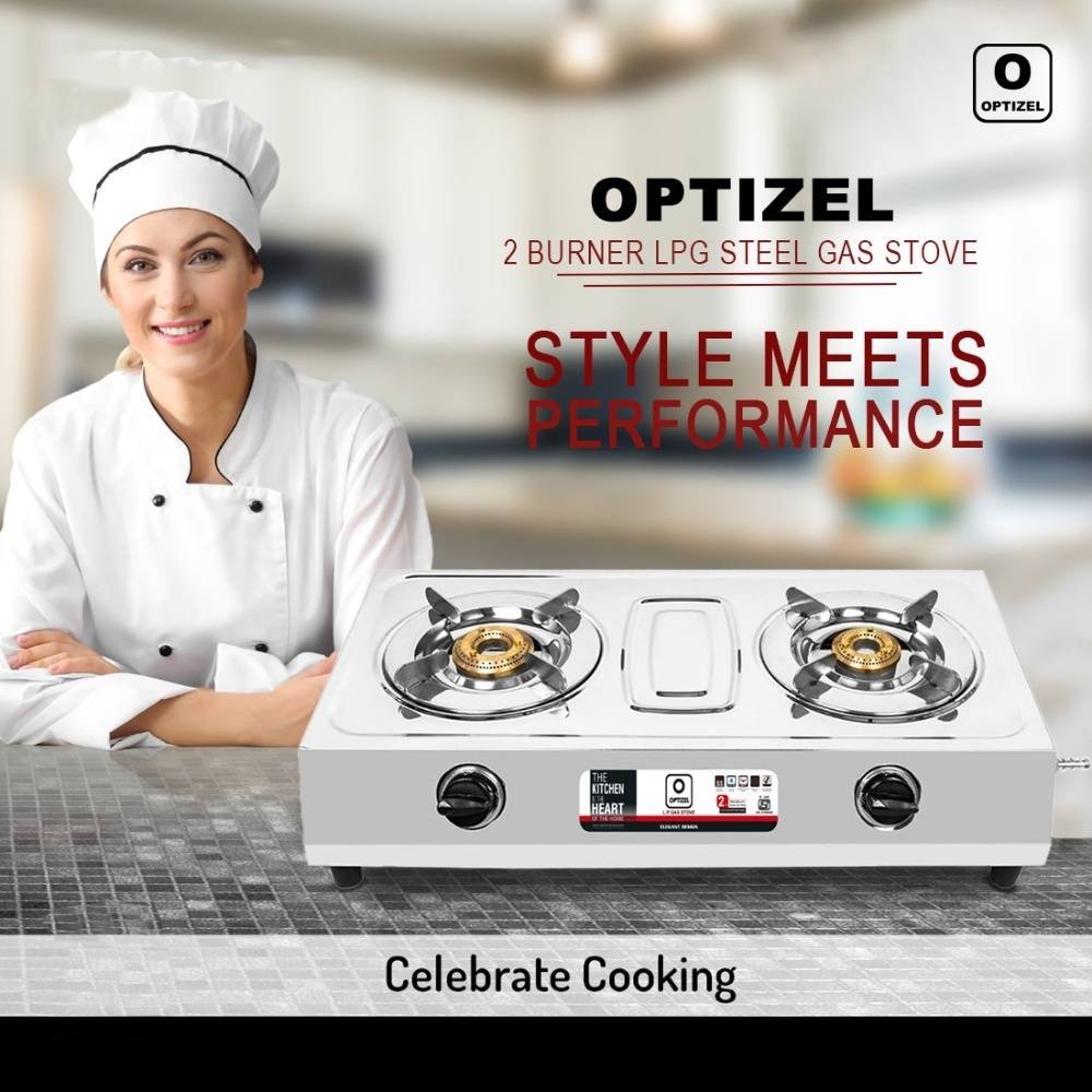 OPTIZEL ADRIA 2 Burner Gas Stove I Stainless Steel Body & PAN Support I Heavy Build I 2 Years Warranty I Free Delivery OPTIZEL ADRIA 2 Burner Gas Stove I Stainless Steel Body & PAN Support I Heavy Build I 2 Years Warranty I Free Delivery